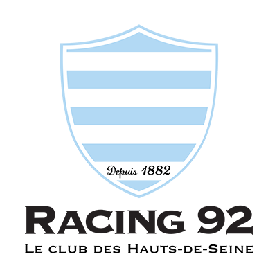 Logótipo Racing 92, ideal para artigos de bebé, como chupetas e prendedores. Encontre estilo e conforto em chupeta-bebe.com.