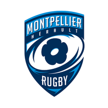Logo Montpellier HRC, perfeito para pequenos fãs de rugby. Ideal para acessórios de bebé. Disponível em chupeta-bebe.com.