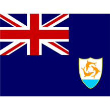 Bandeira Oficial de Anguilla, ideal para personalizar artigos de bebé. Disponível em chupeta-bebe.com.