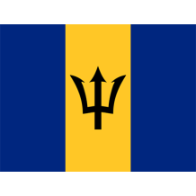 Bandeira Oficial de Barbados, perfeita para personalizar acessórios de bebé com estilo e originalidade. Disponível em chupeta-be