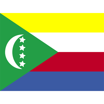 Bandeira Oficial das Comores para personalizar produtos de bebé. Ideal para chupetas e babetes. Disponível em chupeta-bebe.com.