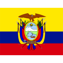 Bandeira Oficial do Equador, perfeita para personalizar artigos de bebé com estilo e tradição. Disponível em chupeta-bebe.com.