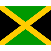 Bandeira Oficial da Jamaica, ideal para personalizar produtos do bebé com estilo e originalidade. Disponível em chupeta-bebe.com