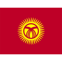 Bandeira Oficial do Quirguistão, um toque cultural perfeito para acessórios de bebé. Ideal para prendedores de chupeta ou bodies