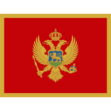 Bandeira Oficial de Montenegro, ideal para personalizar artigos de bebé com estilo e encanto. Disponível em chupeta-bebe.com.