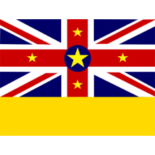 Bandeira Oficial de Niue para personalizar artigos de bebé. Ideal para chupetas, prendedores e mais. Disponível em chupeta-bebe.