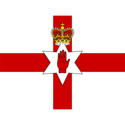 Bandeira Oficial da Irlanda do Norte, ideal para acessórios de bebé e produtos personalizados. Disponível em chupeta-bebe.com.