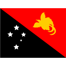 Bandeira Oficial de Papua Nova Guiné, perfeita para personalizar artigos para bebé com estilo e originalidade na chupeta-bebe.co