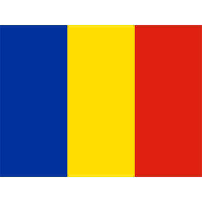 Bandeira Oficial da Romênia, ideal para personalizar acessórios do bebé com estilo e cor. Disponível em chupeta-bebe.com.