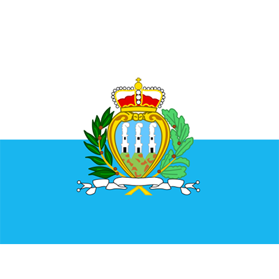 Bandeira Oficial de San Marino, perfeita para personalizar artigos do bebé com um toque especial e colorido.