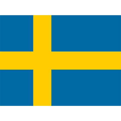 Bandeira Oficial da Suécia, perfeita para personalizar os acessórios do seu bebé. Disponível em chupeta-bebe.com.