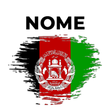 Bandeira efeito pincel Afeganistão, ideal para acessórios de bebé. Adicione um toque único ao enxoval do seu pequeno!