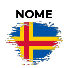 Bandeira efeito pincel Ilhas Aland, um toque divertido para os artigos do seu bebé. Ideal para chupetas e acessórios!