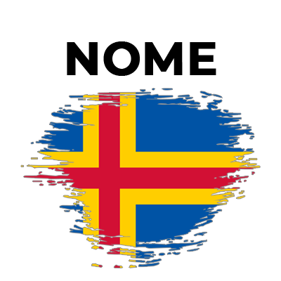 Bandeira efeito pincel Ilhas Aland, um toque divertido para os artigos do seu bebé. Ideal para chupetas e acessórios!