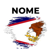 Bandeira efeito pincel Samoa Americana, perfeita para personalizar os acessórios do seu bebé com um toque especial.