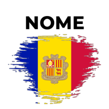 Bandeira efeito pincel Andorra, perfeita para destacar a personalidade do seu bebé. Ideal para prendedores de chupeta e acessóri