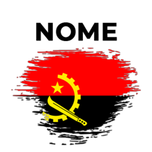 Bandeira efeito pincel Angola, ideal para personalizar artigos de bebé e celebrar a cultura com estilo. Perfecto para chupetas e