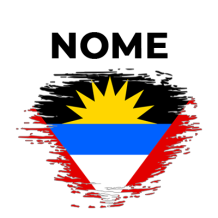 Bandeira com efeito pincel de Antígua e Barbuda, ideal para personalizar artigos de bebé. Disponível em chupeta-bebe.com.