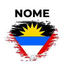 Bandeira com efeito pincel de Antígua e Barbuda, ideal para personalizar artigos de bebé. Disponível em chupeta-bebe.com.