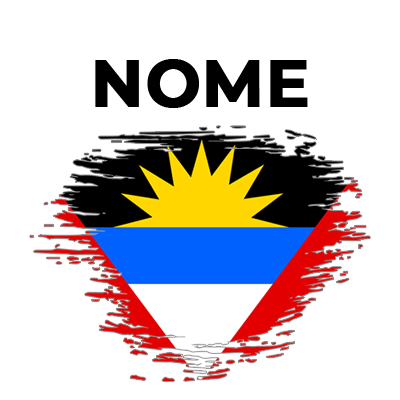 Bandeira com efeito pincel de Antígua e Barbuda, ideal para personalizar artigos de bebé. Disponível em chupeta-bebe.com.