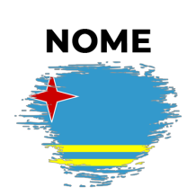 Bandeira efeito pincel Aruba, ideal para personalizar acessórios do seu bebé com estilo e originalidade.