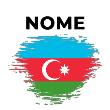 Bandeira efeito pincel Azerbaijão, ideal para personalizar acessórios de bebé com estilo e cor. Confira no chupeta-bebe.com!