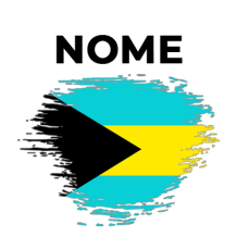Bandeira efeito pincel Bahamas, ideal para personalizar artigos de bebé com estilo e cor. Disponível em chupeta-bebe.com.