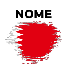 Bandeira efeito pincel do Bahrein, ideal para acessórios de bebé. Dê um toque especial ao enxoval do seu pequeno!