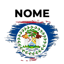 Bandeira efeito pincel Belize, ideal para personalizar artigos de bebé com estilo e originalidade.