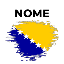 Bandeira efeito pincel Bósnia e Herzegovina, ideal para personalizar artigos de bebé com estilo e diversão. Disponível em chupet