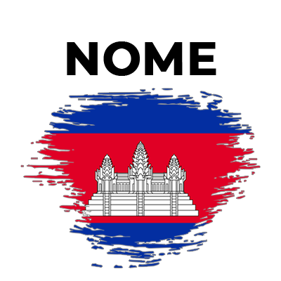 Bandeira efeito pincel Camboja, ideal para personalizar acessórios do seu bebé com um toque cultural e divertido.