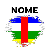 Bandeira efeito pincel República Centro-Africana, ideal para personalizar artigos de bebé com estilo e originalidade.