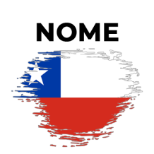 Bandeira efeito pincel Chile, ideal para personalizar acessórios do seu bebé de forma divertida e única.