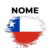 Bandeira efeito pincel Chile, ideal para personalizar acessórios do seu bebé de forma divertida e única.