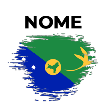 Bandeira efeito pincel Ilha Christmas, perfeita para personalizar o quarto do seu bebé com um toque original e divertido.