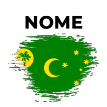 Bandeira com efeito pincel Ilhas Cocos, ideal para dar um toque divertido aos artigos do seu bebé. Disponível em chupeta-bebe.co