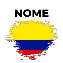 Bandeira com efeito pincel da Colômbia, perfeita para personalizar acessórios do seu bebé. Disponível em chupeta-bebe.com.