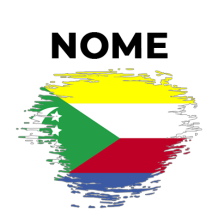 Bandeira efeito pincel Comores, um toque colorido e único para os acessórios do seu bebé. Ideal para se destacar!