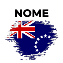 Bandeira com efeito de pincel das Ilhas Cook, ideal para personalizar artigos para bebé na chupeta-bebe.com.