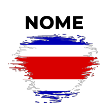 Bandeira efeito pincel Costa Rica, perfeita para personalizar os artigos do seu bebé com estilo e originalidade.