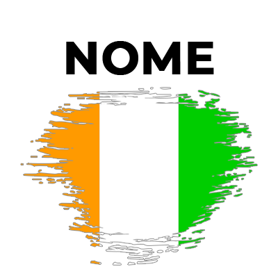 Bandeira com efeito pincel Costa do Marfim, ideal para personalizar os acessórios do seu bebé. Perfeito para chupetas e mais!