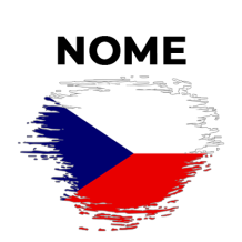 Bandeira efeito pincel República Tcheca, ideal para personalizar artigos de bebé com estilo e originalidade.