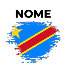 Bandeira da República Democrática do Congo com efeito pincel, ideal para personalizar os itens do seu bebé.