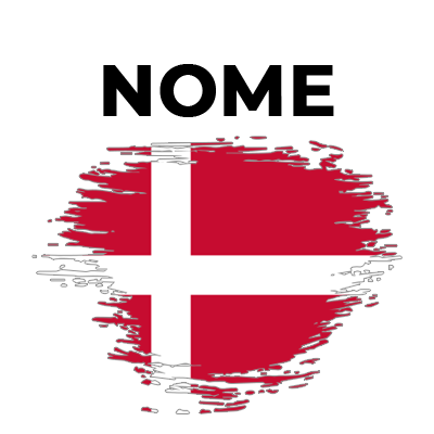 Bandeira efeito pincel Dinamarca, ideal para artigos de bebé, trazendo um toque divertido e moderno ao seu enxoval.