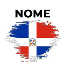 Bandeira efeito pincel República Dominicana, ideal para personalizar artigos de bebé e dar um toque especial. Disponível em chup