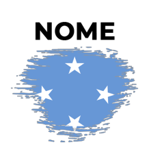 Bandeira efeito pincel dos Estados Federados da Micronésia, perfeita para acessórios de bebé na chupeta-bebe.com.