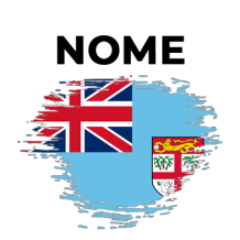 Bandeira efeito pincel Fiji, ideal para personalizar os artigos do seu bebé com estilo e originalidade.