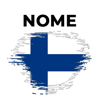Bandeira com efeito pincel da Finlândia, ideal para personalizar os artigos do seu bebé com estilo e originalidade.