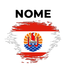 Bandeira com efeito pincel Polinésia Francesa, ideal para personalizar acessórios de bebé e dar um toque único.