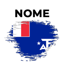 Bandeira com efeito pincel Terras Austrais Francesas, ideal para personalizar artigos para bebé com estilo único.